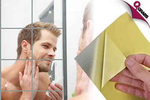 From QR29 See How you Look at All Times with a Pack of 9 Wall Mirror Stickers! (Up to QR98 Value)